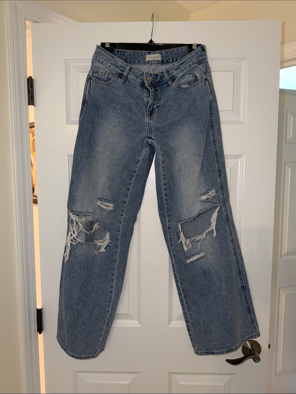 PAC SUN  Blue Distressed Wide-Leg Women's Jeans